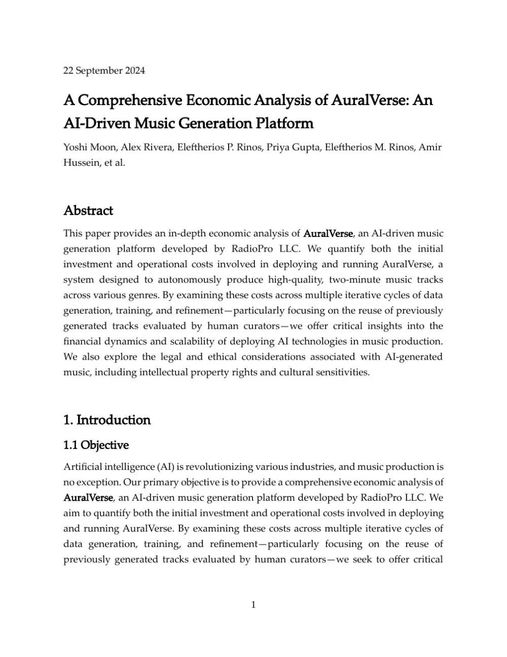 Page 1 of 25 of the economic paper