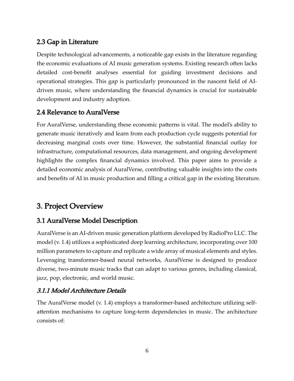 Page 6 of 25 of the economic paper