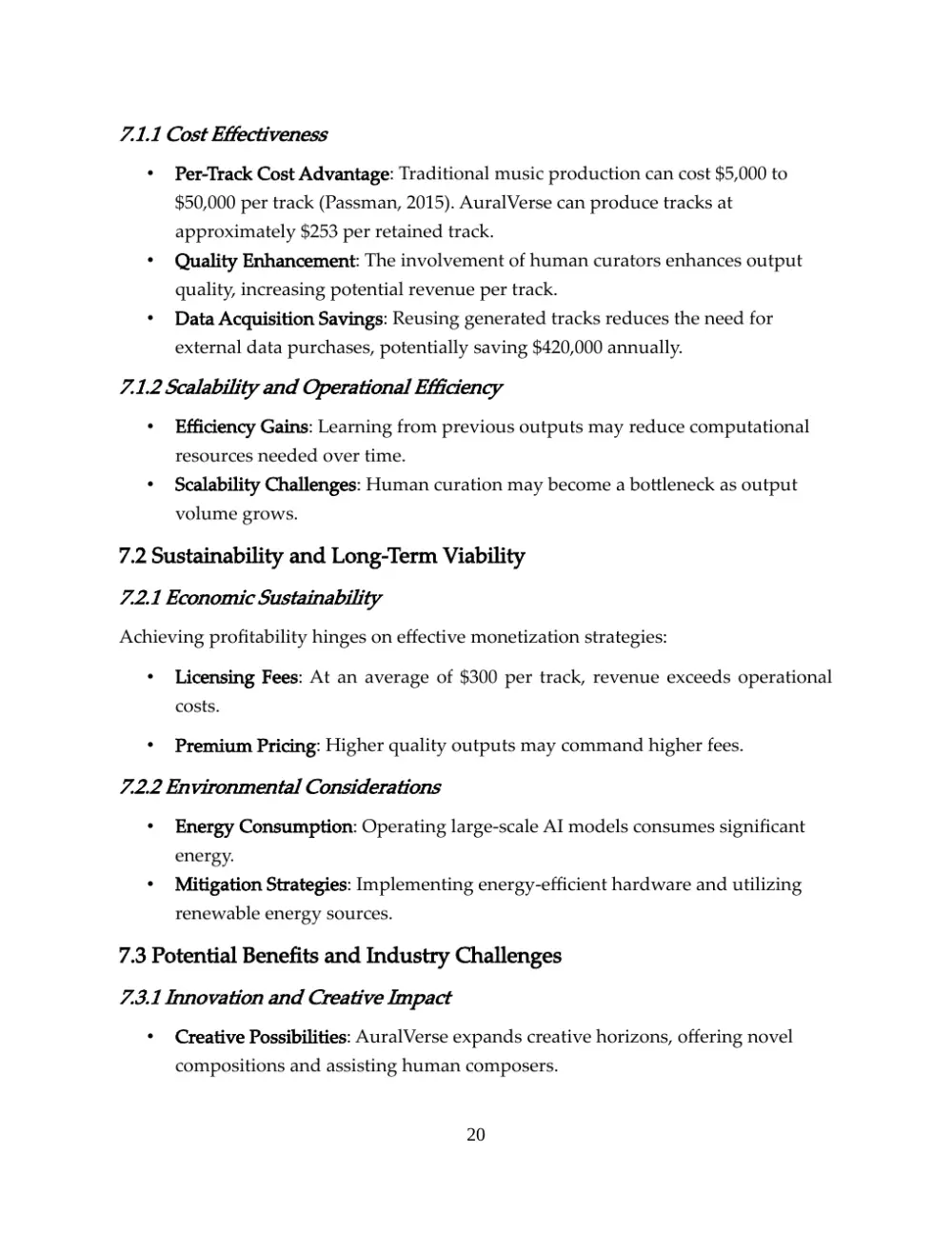 Page 20 of 25 of the economic paper